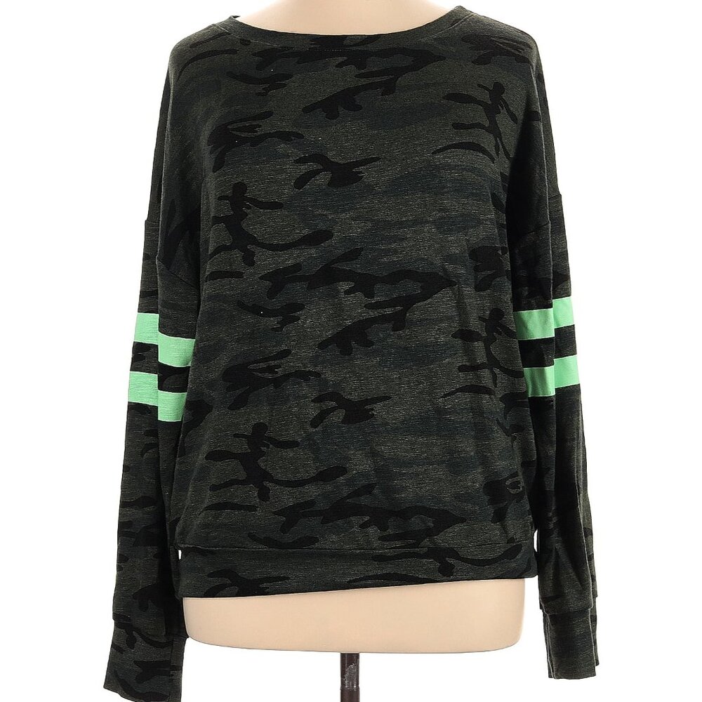 Camouflage Sweatshirt Sundry XL Green Neon Stripes